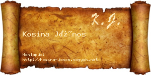 Kosina János névjegykártya