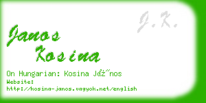 janos kosina business card